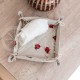 Colourful half-linen bread basket "Ladybug"